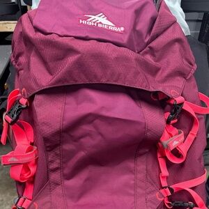 High Sierra Burgundy Backpack with Pink Accents